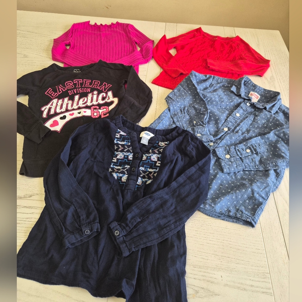 Girl Shirts Long Sleeve Lot Size 6